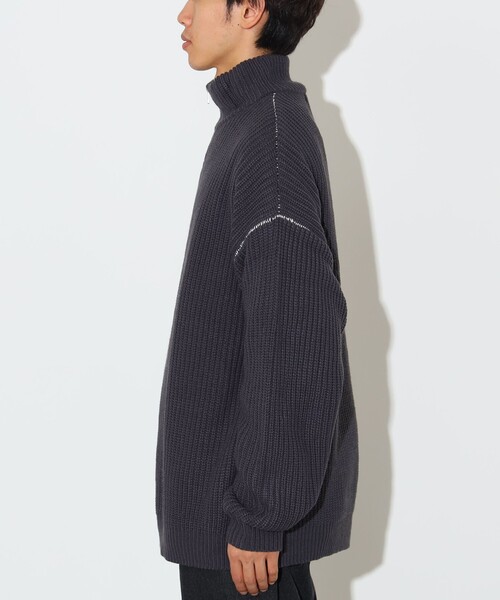 BEAMS HEART(ビームスハート)の「【ユニセックス】ハーフジップ 片畦 ニット(ニット/セーター・メンズ・オフホワイト/チャコールグレー/ブラック・SMALL/MEDIUM/LARGE)」の18枚目の写真