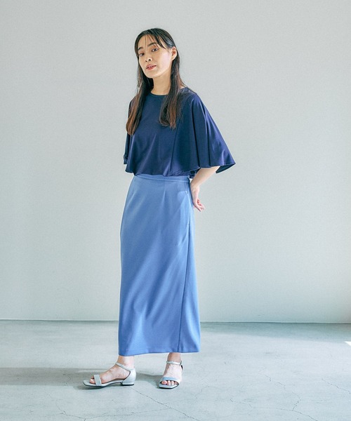 Elura(エルーラ)の「<レギュラー/低身長サイズ>サマ見えナロースカート/131598(スカート・レディース・ブラック/ブラウン系その他4/ブラック系その他/ブルー・MEDIUM/LARGE/FREE(S))」の9枚目の写真