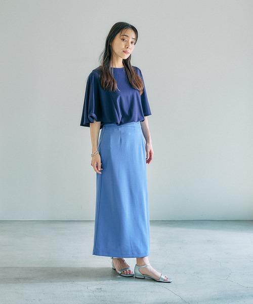 Elura(エルーラ)の「<レギュラー/低身長サイズ>サマ見えナロースカート/131598(スカート・レディース・ブラック/ブラウン系その他4/ブラック系その他/ブルー・MEDIUM/LARGE/FREE(S))」の7枚目の写真