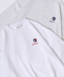 SITRY Girl Embroidery Sweat Shirt/別注 オーバーサイズ ガール ワンポイント刺繍 裏起毛 スウェット トレーナー