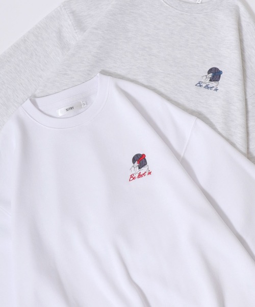 SITRY(シトリー)の「SITRY Girl Embroidery Sweat Shirt/別注 オーバーサイズ ガール ワンポイント刺繍 裏起毛 スウェット トレーナー(スウェット・レディース・グレー系その他2/ホワイト/ホワイト系その他/アッシュグレー/ブラック系その他/ホワイト系その他2/ブラック/グレー系その他/ブラック系その他2・M/L/XL)」の4枚目の写真