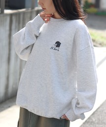 SITRY Girl Embroidery Sweat Shirt/別注 オーバーサイズ ガール ワンポイント刺繍 裏起毛 スウェット トレーナー