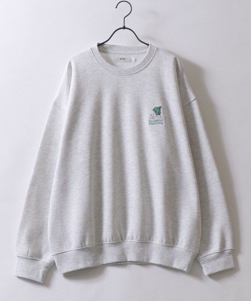 SITRY(シトリー)の「SITRY Girl Embroidery Sweat Shirt/別注 オーバーサイズ ガール ワンポイント刺繍 裏起毛 スウェット トレーナー(スウェット・レディース・グレー系その他2/ホワイト/ホワイト系その他/アッシュグレー/ブラック系その他/ホワイト系その他2/ブラック/グレー系その他/ブラック系その他2・M/L/XL)」の12枚目の写真