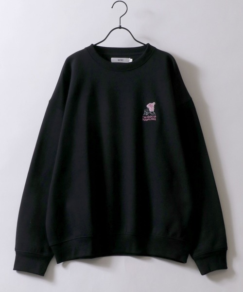 SITRY(シトリー)の「SITRY Girl Embroidery Sweat Shirt/別注 オーバーサイズ ガール ワンポイント刺繍 裏起毛 スウェット トレーナー(スウェット・レディース・グレー系その他2/ホワイト/ホワイト系その他/アッシュグレー/ブラック系その他/ホワイト系その他2/ブラック/グレー系その他/ブラック系その他2・M/L/XL)」の11枚目の写真