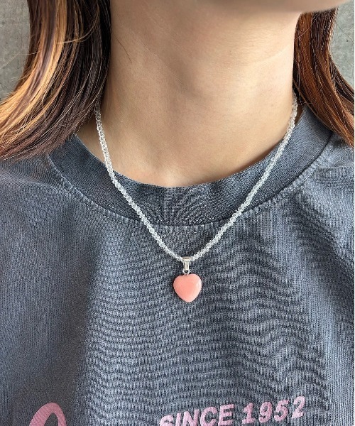 thank U more（サンキューモア）の「カラフルハート ビーズネックレス（ネックレス・レディース・パープル/イエロー/ピンク/ブルー/オレンジ・FREE）」の4枚目の写真