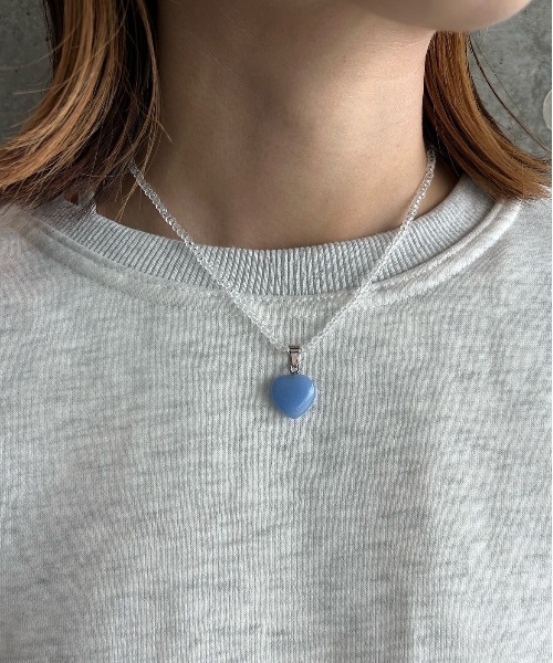 thank U more（サンキューモア）の「カラフルハート ビーズネックレス（ネックレス・レディース・パープル/イエロー/ピンク/ブルー/オレンジ・FREE）」の2枚目の写真