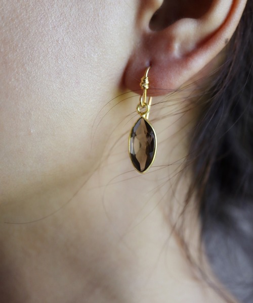 KUWARTO】スモーキークォーツピアス（ピアス（両耳用））｜KUWARTO