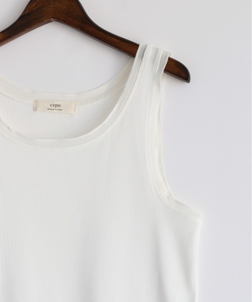 cepo(セポ)の「チュールパイピングタンクトップ(タンクトップ・レディース・オフホワイト/ブラック・M)」の17枚目の写真