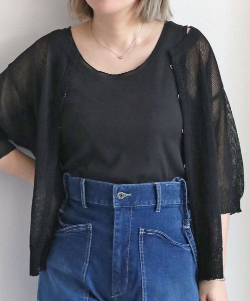 cepo(セポ)の「チュールパイピングタンクトップ(タンクトップ・レディース・オフホワイト/ブラック・M)」の3枚目の写真