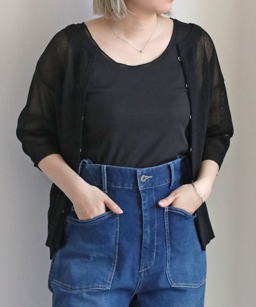 cepo(セポ)の「チュールパイピングタンクトップ(タンクトップ・レディース・オフホワイト/ブラック・M)」の4枚目の写真