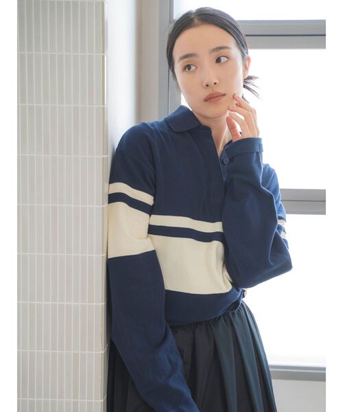 Ungrid（アングリッド）の「バイカラーポロシャツ（ポロシャツ・レディース・イエロー/ネイビー・FREE）」の12枚目の写真