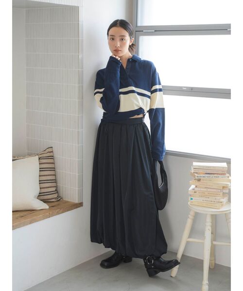 Ungrid（アングリッド）の「バイカラーポロシャツ（ポロシャツ・レディース・イエロー/ネイビー・FREE）」の9枚目の写真