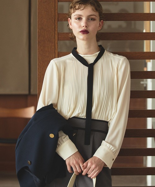 【セール】ボウタイプリーツブラウス148367（シャツ/ブラウス）｜Andemiu（アンデミュウ）