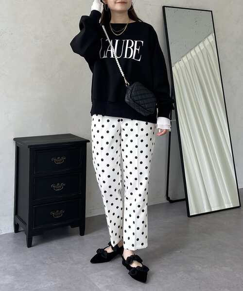 prose verse（プロズヴェール）の「【L'AUBE】プリーツフリルスリーブロゴトップス（Tシャツ/カットソー・レディース・オフホワイト/ブラック・MEDIUM）」の22枚目の写真