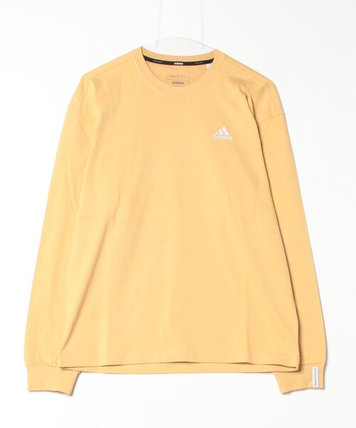 adidas(アディダス)の「アディダス adidas エッセンシャルズ プラス ルーズフィット スモールロゴ 長袖Tシャツ(Tシャツ/カットソー・メンズ・イエロー・LL/3L/S/M/L)」の1枚目の写真