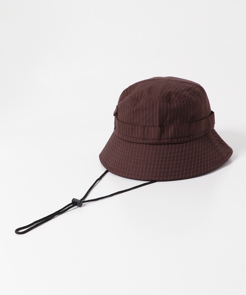 SENSE OF PLACE by URBAN RESEARCH（センスオブプレイスバイアーバンリサーチ）の「ストライプサファリハット（ハット・メンズ・オレンジ/カーキ/チャコールグレー・ONE）」の4枚目の写真