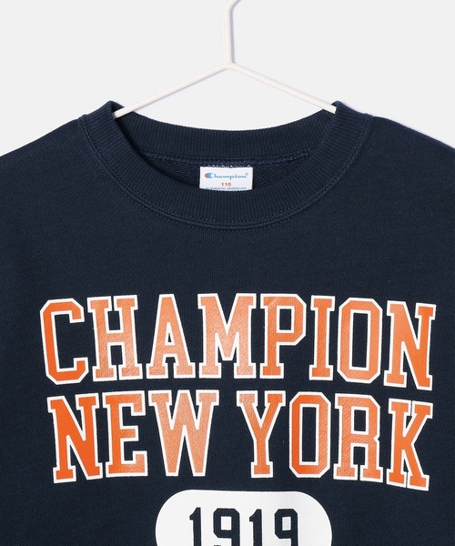Champion(チャンピオン)の「【KIDS】【Champion】RUBBER PRINT CREW NECK SWEAT SHIRT(スウェット・キッズ・ネイビー/ライトグレー・140/130/150)」の5枚目の写真