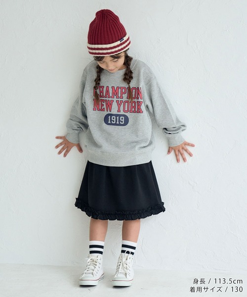 Champion(チャンピオン)の「【KIDS】【Champion】RUBBER PRINT CREW NECK SWEAT SHIRT(スウェット・キッズ・ネイビー/ライトグレー・140/130/150)」の20枚目の写真
