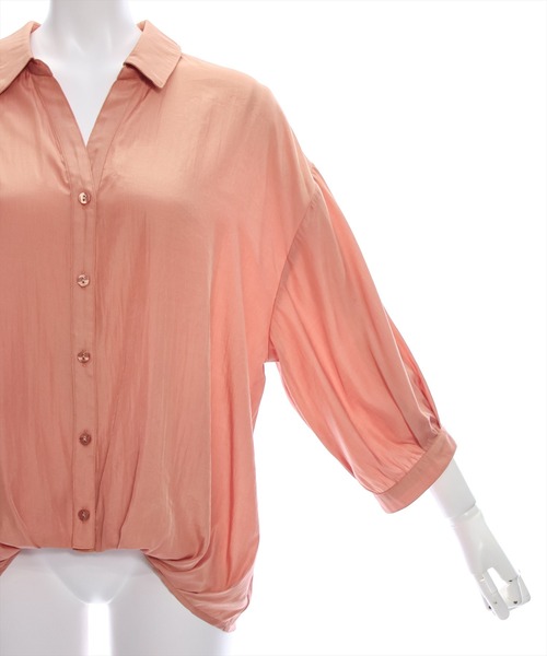 clear（クリア）の「バックスピンドル裾タックブラウス [シンプル可愛い ベーシック]≪再入荷≫（シャツ/ブラウス・レディース・サーモンピンク/グリーン/オフホワイト/ブラック/グレイッシュベージュ・F）」の16枚目の写真