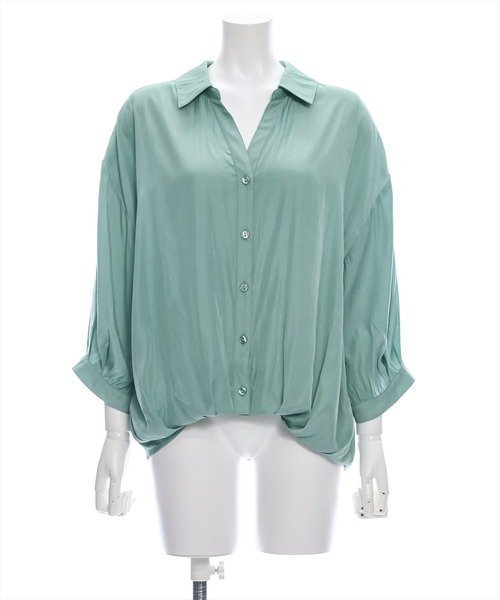 clear（クリア）の「バックスピンドル裾タックブラウス [シンプル可愛い ベーシック]≪再入荷≫（シャツ/ブラウス・レディース・サーモンピンク/グリーン/オフホワイト/ブラック/グレイッシュベージュ・F）」の12枚目の写真