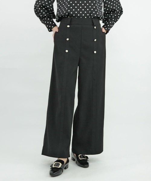 an another angelus（アンアナザーアンジェラス）の「フロントゴールド釦使いストレートパンツ/ananotherangelus（その他パンツ・レディース・インディゴブルー/ブラック・1/2）」の11枚目の写真