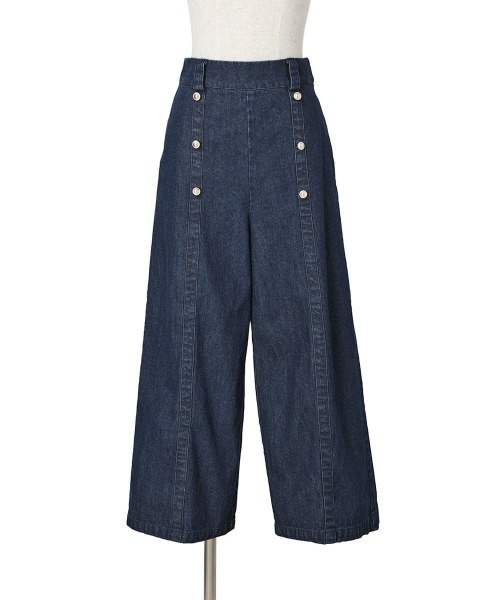 an another angelus（アンアナザーアンジェラス）の「フロントゴールド釦使いストレートパンツ/ananotherangelus（その他パンツ・レディース・インディゴブルー/ブラック・1/2）」の18枚目の写真