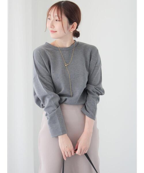 Te chichi TERRASSE（テチチテラス）の「ダンボールポンチョライクトップス（Tシャツ/カットソー・レディース・ブルー/チャコールグレー/オフホワイト・F）」の3枚目の写真