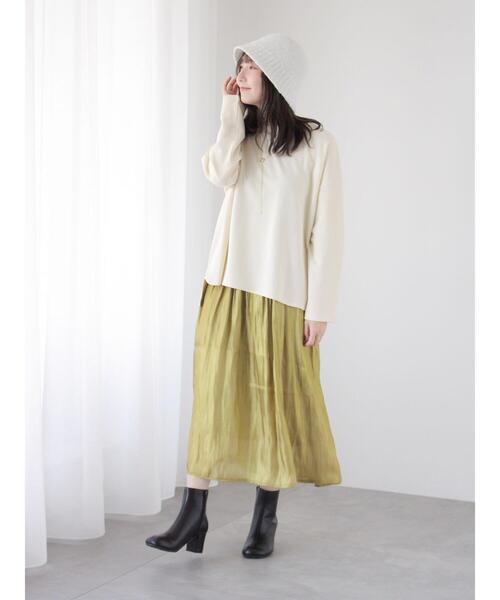 Te chichi TERRASSE（テチチテラス）の「ダンボールポンチョライクトップス（Tシャツ/カットソー・レディース・ブルー/チャコールグレー/オフホワイト・F）」の5枚目の写真