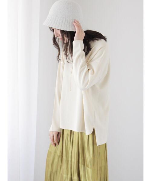 Te chichi TERRASSE（テチチテラス）の「ダンボールポンチョライクトップス（Tシャツ/カットソー・レディース・ブルー/チャコールグレー/オフホワイト・F）」の7枚目の写真