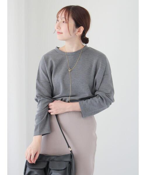 Te chichi TERRASSE（テチチテラス）の「ダンボールポンチョライクトップス（Tシャツ/カットソー・レディース・ブルー/チャコールグレー/オフホワイト・F）」の13枚目の写真