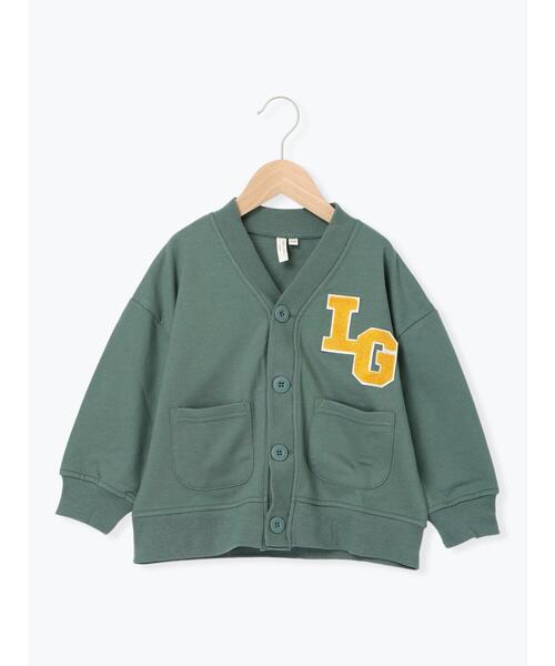 Samansa Mos2 Lagom(サマンサモスモスラーゴム)の「ミニ裏毛ワッペン付きカーディガン(カーディガン/ボレロ・キッズ・グリーン/ネイビー・100/120/130/95/110)」の2枚目の写真