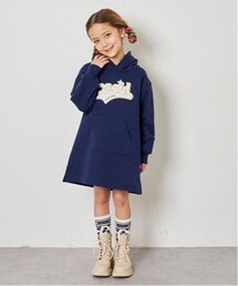 サガラ刺しゅうフードボアパーカワンピース