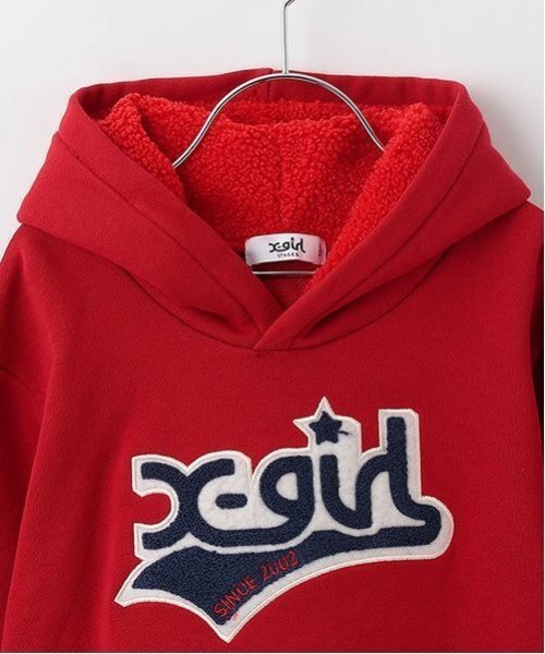 X-girl Stages（エックスガールステージス）の「サガラ刺しゅうフードボアパーカワンピース（ワンピース・キッズ・アイボリー/レッド/ネイビー・80ｃｍ/90cm/110cm/100cm/120cm/130cm/140cm）」の8枚目の写真