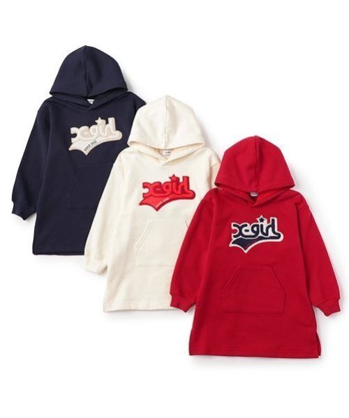 X-girl Stages（エックスガールステージス）の「サガラ刺しゅうフードボアパーカワンピース（ワンピース・キッズ・アイボリー/レッド/ネイビー・80ｃｍ/90cm/110cm/100cm/120cm/130cm/140cm）」の16枚目の写真