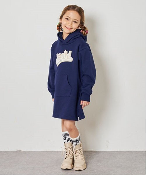 X-girl Stages（エックスガールステージス）の「サガラ刺しゅうフードボアパーカワンピース（ワンピース・キッズ・アイボリー/レッド/ネイビー・80ｃｍ/90cm/110cm/100cm/120cm/130cm/140cm）」の21枚目の写真