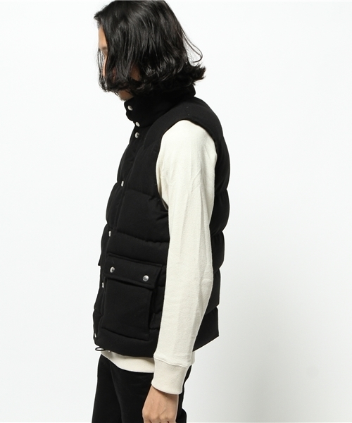 Lui's（ルイス）の「Lui's(ルイス) ウールダウンベスト（ダウンベスト・メンズ・チャコールグレー/ブラック/ライトグレー・MEDIUM/SMALL/LARGE）」の5枚目の写真