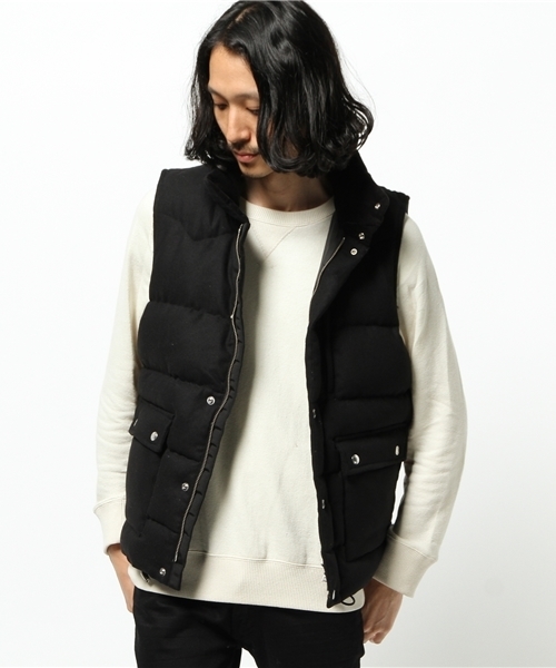 Lui's（ルイス）の「Lui's(ルイス) ウールダウンベスト（ダウンベスト・メンズ・チャコールグレー/ブラック/ライトグレー・MEDIUM/SMALL/LARGE）」の7枚目の写真