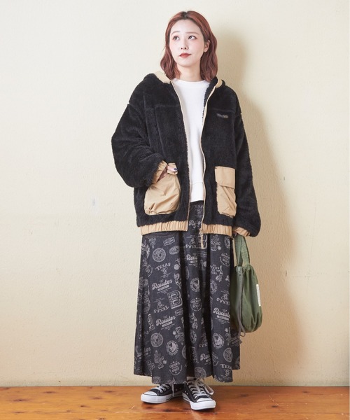 CUBE SUGAR(キューブシュガー)の「ソフトボアジップアップパーカージャケット(パーカー・レディース・ナチュラル/マルチ/ブラック/ネイビー/オレンジ・M)」の22枚目の写真