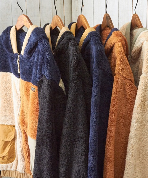 CUBE SUGAR(キューブシュガー)の「ソフトボアジップアップパーカージャケット(パーカー・レディース・ナチュラル/マルチ/ブラック/ネイビー/オレンジ・M)」の7枚目の写真