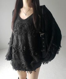 me+em select（ミームセレクト）の「※【 ３color 】ループフリンジワイドスリーブオーバーニット ／ roop fringe widesleeve over knit（ニット/セーター）」
