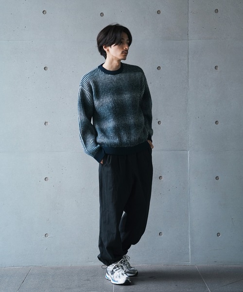 UNION STATION（ユニオンステーション）の「＊WEB限定　オーバーサイズグラデーション ニットセーター（ニット/セーター・メンズ・ブラック/ネイビー/クリーム・M/L）」の8枚目の写真