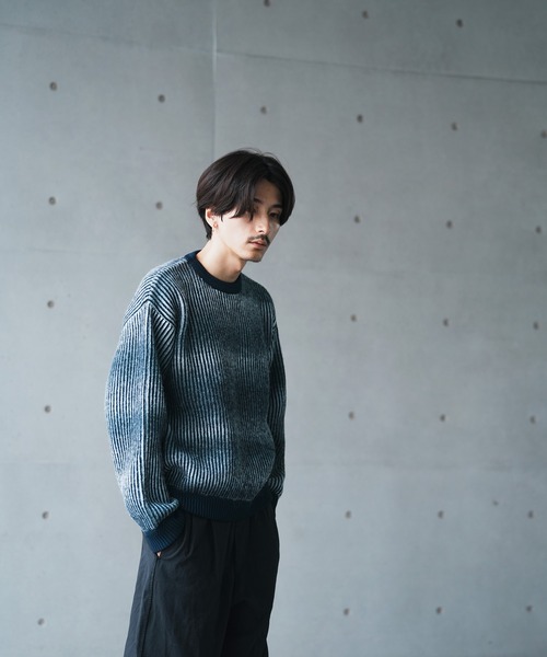 UNION STATION（ユニオンステーション）の「＊WEB限定　オーバーサイズグラデーション ニットセーター（ニット/セーター・メンズ・ブラック/ネイビー/クリーム・M/L）」の16枚目の写真