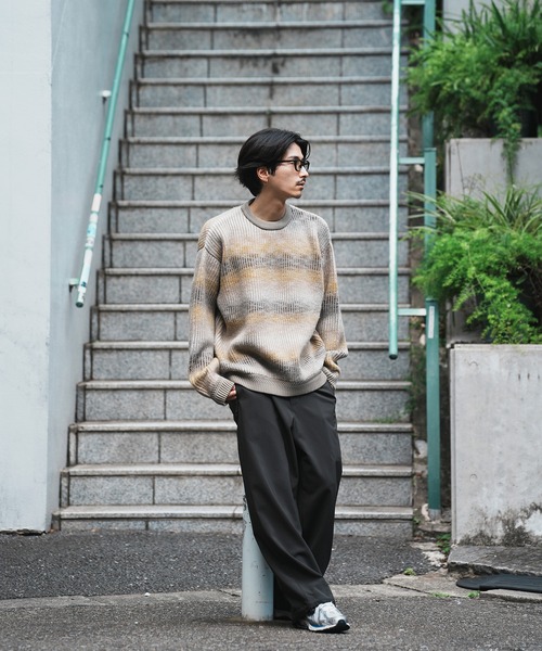 UNION STATION（ユニオンステーション）の「＊WEB限定　オーバーサイズグラデーション ニットセーター（ニット/セーター・メンズ・ブラック/ネイビー/クリーム・M/L）」の20枚目の写真