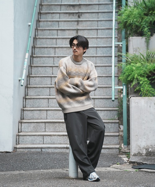 UNION STATION（ユニオンステーション）の「＊WEB限定　オーバーサイズグラデーション ニットセーター（ニット/セーター・メンズ・ブラック/ネイビー/クリーム・M/L）」の21枚目の写真