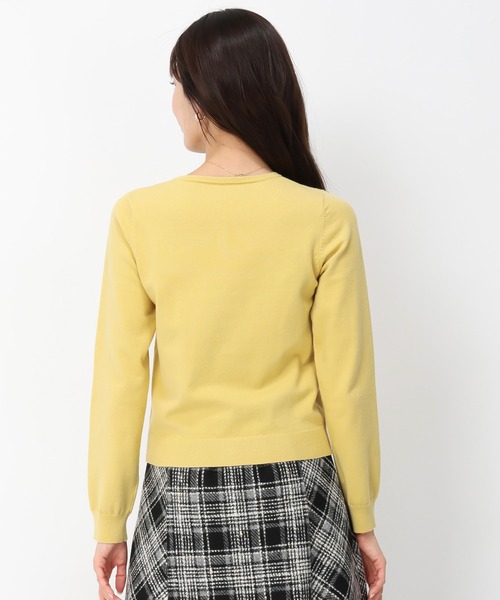 MISCH MASCH（ミッシュマッシュ）の「ベーシックビジュー釦カーディガン/MM448406（ニット/セーター・レディース・ブラック/イエロー/パープル/グレー/ブルー/ホワイト・M/S）」の14枚目の写真