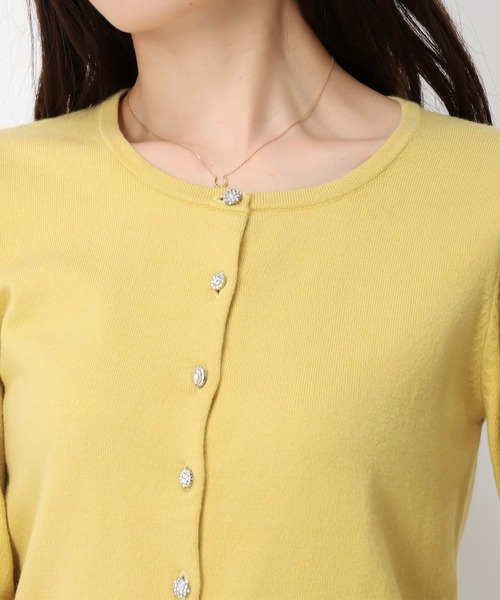 MISCH MASCH（ミッシュマッシュ）の「ベーシックビジュー釦カーディガン/MM448406（ニット/セーター・レディース・ブラック/イエロー/パープル/グレー/ブルー/ホワイト・M/S）」の15枚目の写真