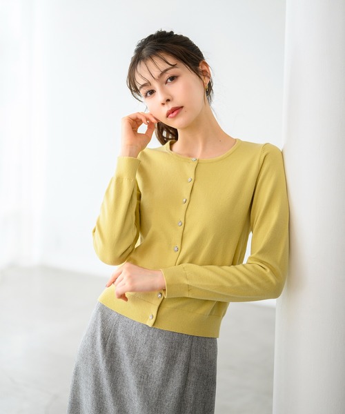 MISCH MASCH（ミッシュマッシュ）の「ベーシックビジュー釦カーディガン/MM448406（ニット/セーター・レディース・ブラック/イエロー/パープル/グレー/ブルー/ホワイト・M/S）」の9枚目の写真