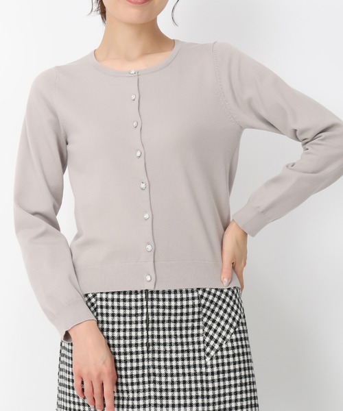 セール】ベーシックビジュー釦カーディガン/MM448406（ニット/セーター
