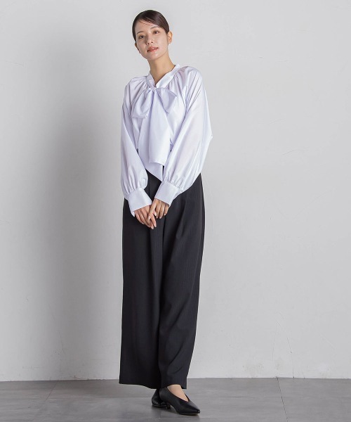 VICKY（ビッキー）の「【セットアップ対応】ストライプワイドパンツ≪手洗い可能≫（スラックス・レディース・ブラック系その他/グレー系その他・M）」の8枚目の写真