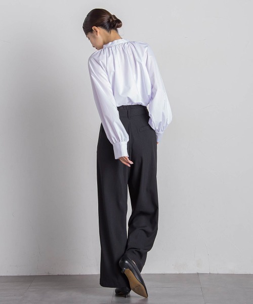 VICKY（ビッキー）の「【セットアップ対応】ストライプワイドパンツ≪手洗い可能≫（スラックス・レディース・ブラック系その他/グレー系その他・M）」の11枚目の写真